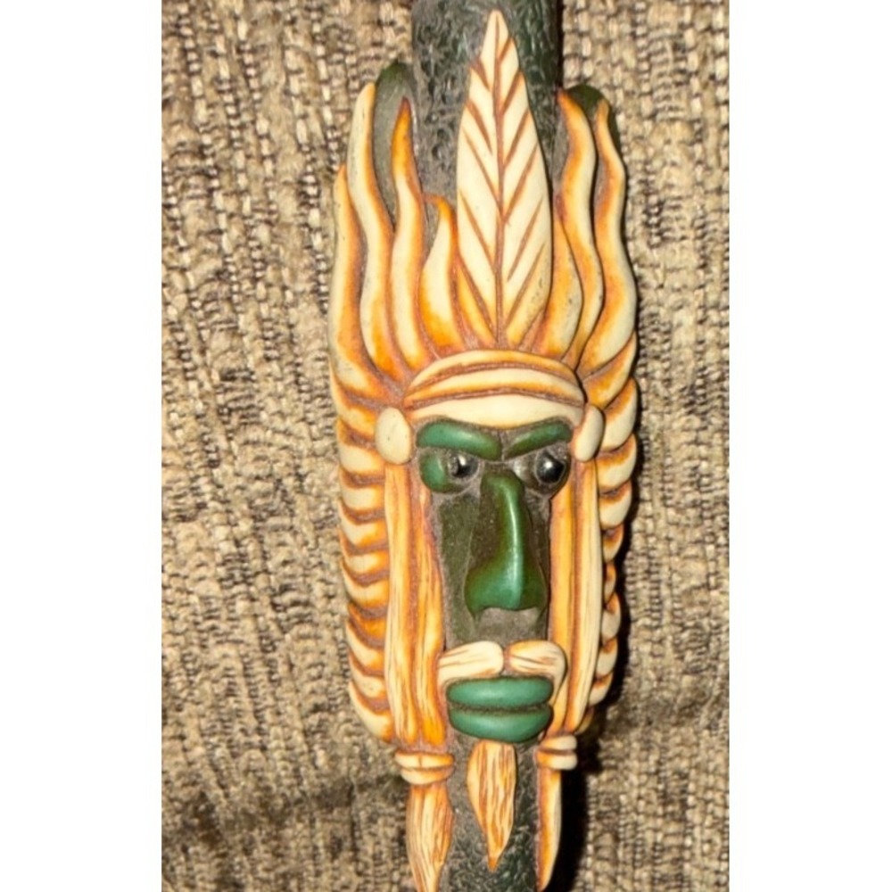 Vintage pipe Handmade Peruvian with Collected Alpaca Bone Andean Design
